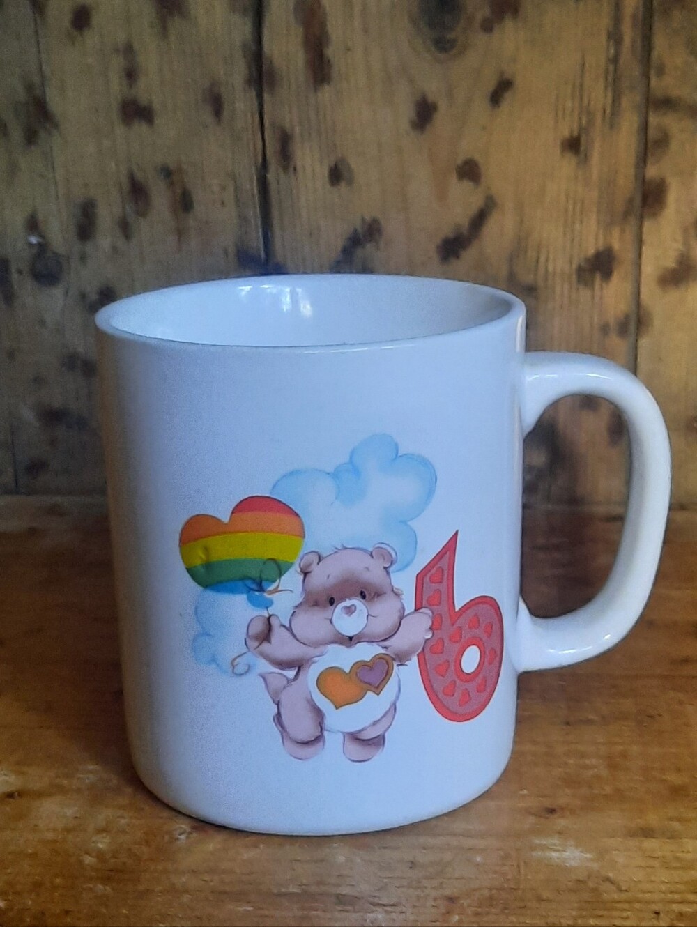 Care Bears Love-a-Lot Bear Happy 6th Birthday Cup Mug